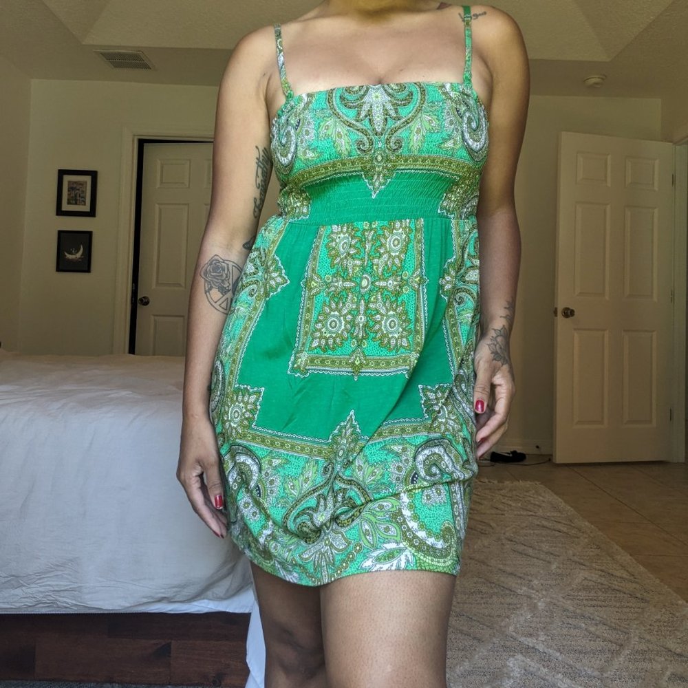 Green Paisley Dress